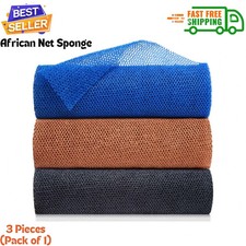 3 Pieces African Exfoliating Net African Bath Sponge Scrubbing Rag Net African..