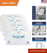 Flushable Toilet Seat Covers - 1000 Pcs, 4 Packs of 250 - Disposable Paper Di...
