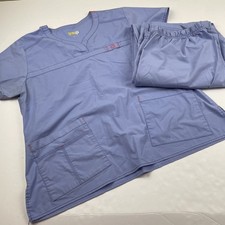 WonderWink Flex Scrub Set Women  s XL V-neck Top  XLT Cargo Pant Blue