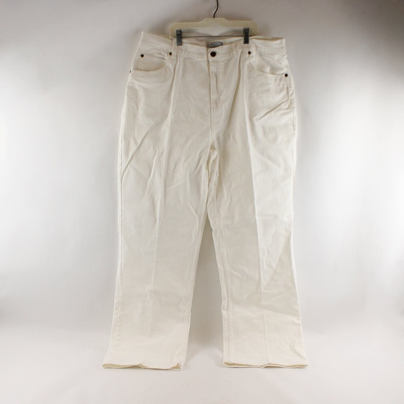 Venezia White Stretch Straight-Leg Pants Women's Size 18W
