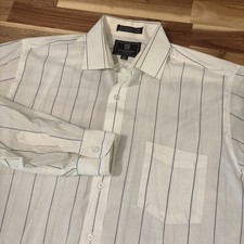 Givenchy Monsieur Long Sleeve Button-Up Pocket Shirt Striped White 15.5 32-33