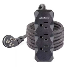 6 Ft. 3-Outlet Surge Protector Gray