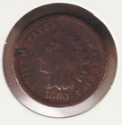 US Rare Old West 1880 Indian Head Penny Coin American Collection Shield Cent USA