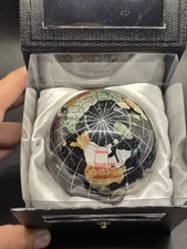 Alexander Kalifano Gemstone Globe Paper Weight -  Dark Blue  / Black 