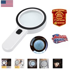 Large Ergonomic LED Magnifier - 3X Double-Layer Glass Lens for Reading  Crafts