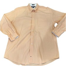 Tommy Hilfiger 80'S 2 Ply Men's Peach Long Sleeve Button Down Shirt XL