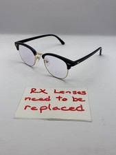 Zenni Optical Eyeglasses Black Gold Metal Clubmaster Style Frame