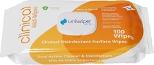 Uniwipe Clinical Midi-Wipes Antibacterial Sanitising kills 99.999% of germs (10