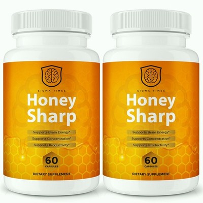 Honey Sharp Capsules   For Brain Support, Focus, Memory & Clarity - 2 Pack