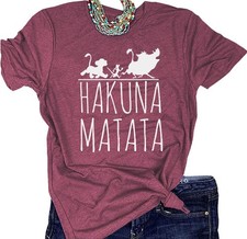 Women Graphic Funny T Shirt Cute Tees Large Red