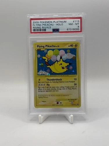 2009 Pokemon Platinum Rising Rivals 113/111 Flying Pikachu Holo PSA 8 NM Rare