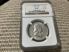 1955 NGC PF-67 FRANKLIN Half Dollar 90% fine silver