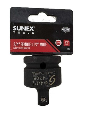 Sunex 3/4'' Female x 1/2'' Male Impact Sockets Super Reducer 4305