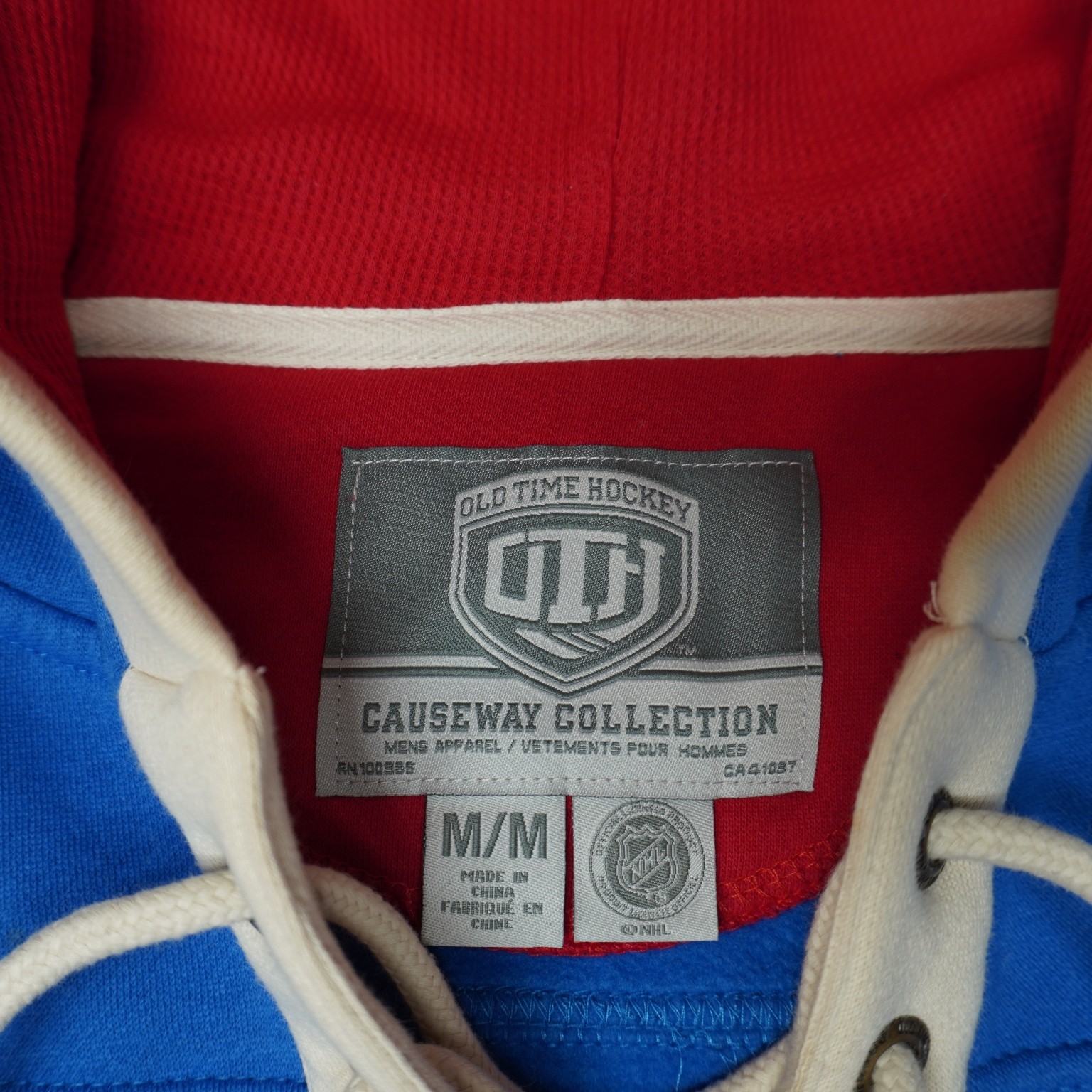 New York Rangers Hoodie Old Time Hockey Causeway Collection M NHL