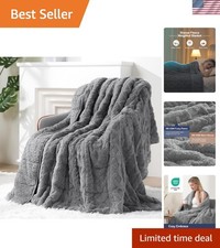 Weighted Blanket Fuzzy Sherpa Fleece Heavy Throw 60x80 15lbs Adults