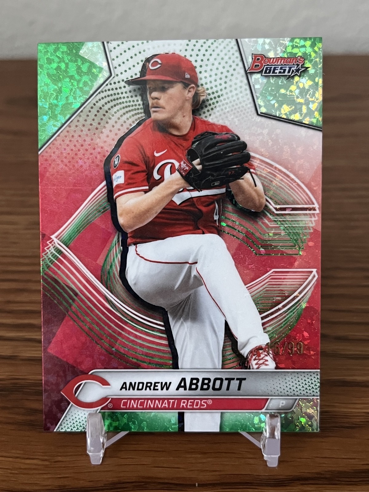 2025 Bowman's Best Andrew Abbott Green Mini-Diamond Refractor /99 #25 Reds