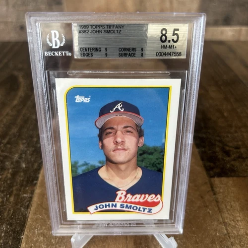 1989 TOPPS TIFFANY JOHN SMOLTZ #382 ROOKIE CARD RC BRAVES BGS 8.5