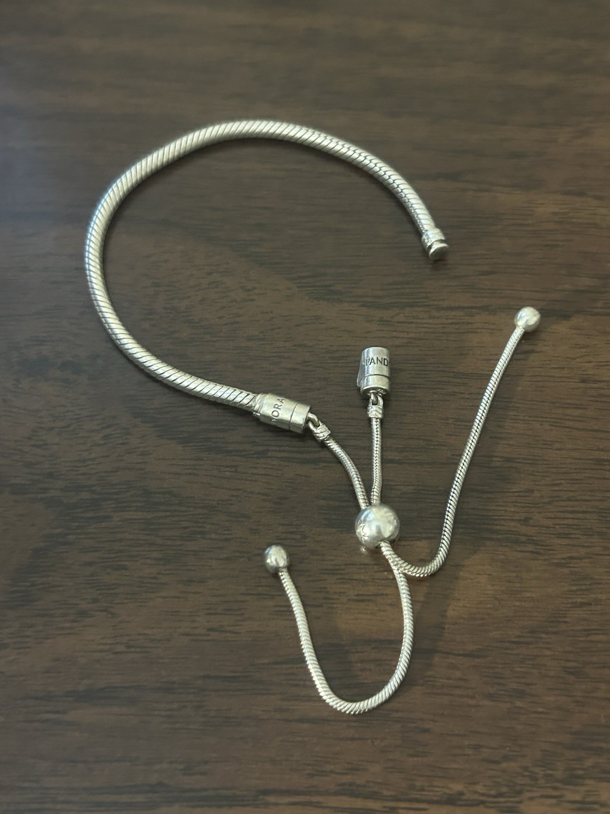 Authentic Sterling Silver Adjustable Pandora Cord… - image 1