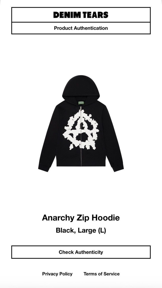 トップス Denim Tears Anarchy Sweater M Denim Tears Anarchy Zip Hoodie Black FW25 Size L | eBay