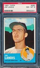 1963 Topps #485 Jim Landis PSA 8 NM-MT WHITE SOX