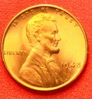 1948-S Lincoln Wheat Cent Penny GEM RED BU From an Original Bank Roll