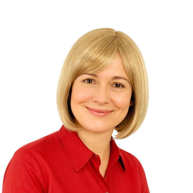 Perruque blonde courte effet naturel BRENDA coiffure moderne pour l'été
