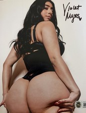 Violet Myers Signed 8x10 Photo Adult Star Autograph Beckett Witness COA