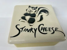 "Stinky Cheese"  Skunk Ceramic Cheese  Container Refrigerator Keeper