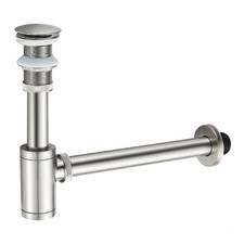 Menatt Solid Brass Bathroom Sink Stopper P-Trap Complete Set Adjustable