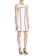 Alice And Olivia Emilee Seem Detail white Sz 10 Dress $330 New