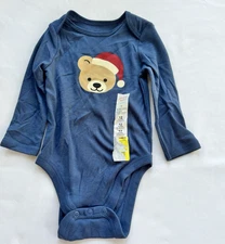 Jumping Beans Baby Bean Bodysuit Bear Santa Christmas Long Sleeve Size 12M