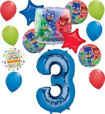 PJ Masks 3Rd Birthday Party Supplies Gekko Owlette Catboy Balloon Bouquet Decora