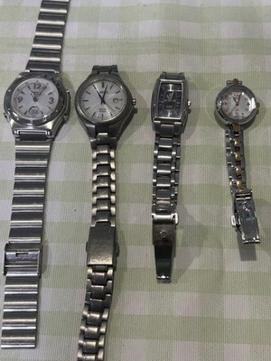Seiko ORIENT Citizen CASIO Ladies Watches  Solar Eco-Drive Junk Lot 4pcs Parts