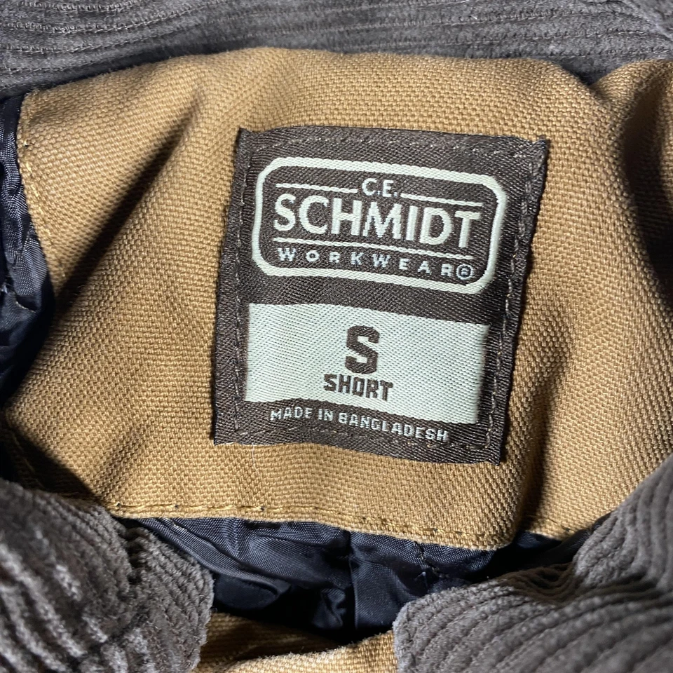 CE Schmidt Workwear Coveralls Mens Small Short Brown Duck Insulated Canvas - Image 4 of 4