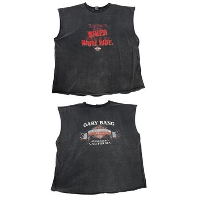 Vintage Harley-Davidson Sleeveless Tank Top Shirt Mens 5XL Black