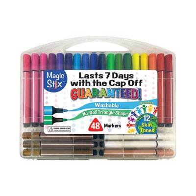The Pencil Grip 390_40_5 Magic Stix Markers, Fine Tip, Assorted 48/pack