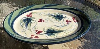Gail Pittman Pottery 13 1/2” Oval Platter Grapevine Design 1988 Vintage