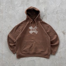 Vintage 90s Quicksilver Baggy Hoodie Embroidered Logo Size XL Brown