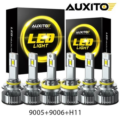 AUXITO 9005+9006+H11 LED Headlight High Low Beam Fog Light CANBUS White EOOH