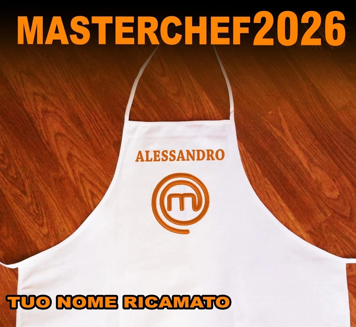 Grembiule da Cucina Personalizzato Aureola con Viso e Testo