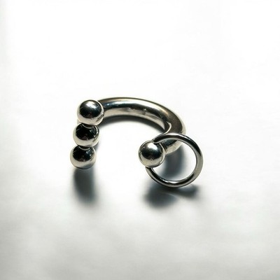 Male Genital Slave Ring and T Bar 5/8  Prince Albert PA Jewelry Choose Gauge