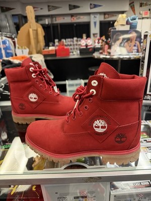 Timberland 6 Inch Waterproof Premium Red Nubuck Boot Men Size 8 Brand New