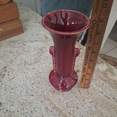 Shawnee Pottery Vase - USA -  Burgandy