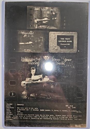 RARE 1920s The Troy Savings Bank - Troy, NY Silent Film Storyboard Ad Proof