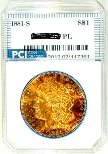 1881-S Gem BU +++  PL  Prooflike Morgan Dollar Flashy  Rainbow Toned PL
