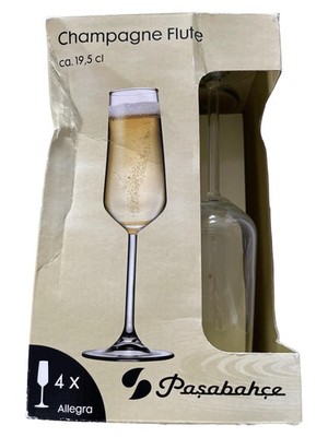 Pasabahce Allegra Sektgläser 4er Set Champagnergläser Transparent Glas 24cm