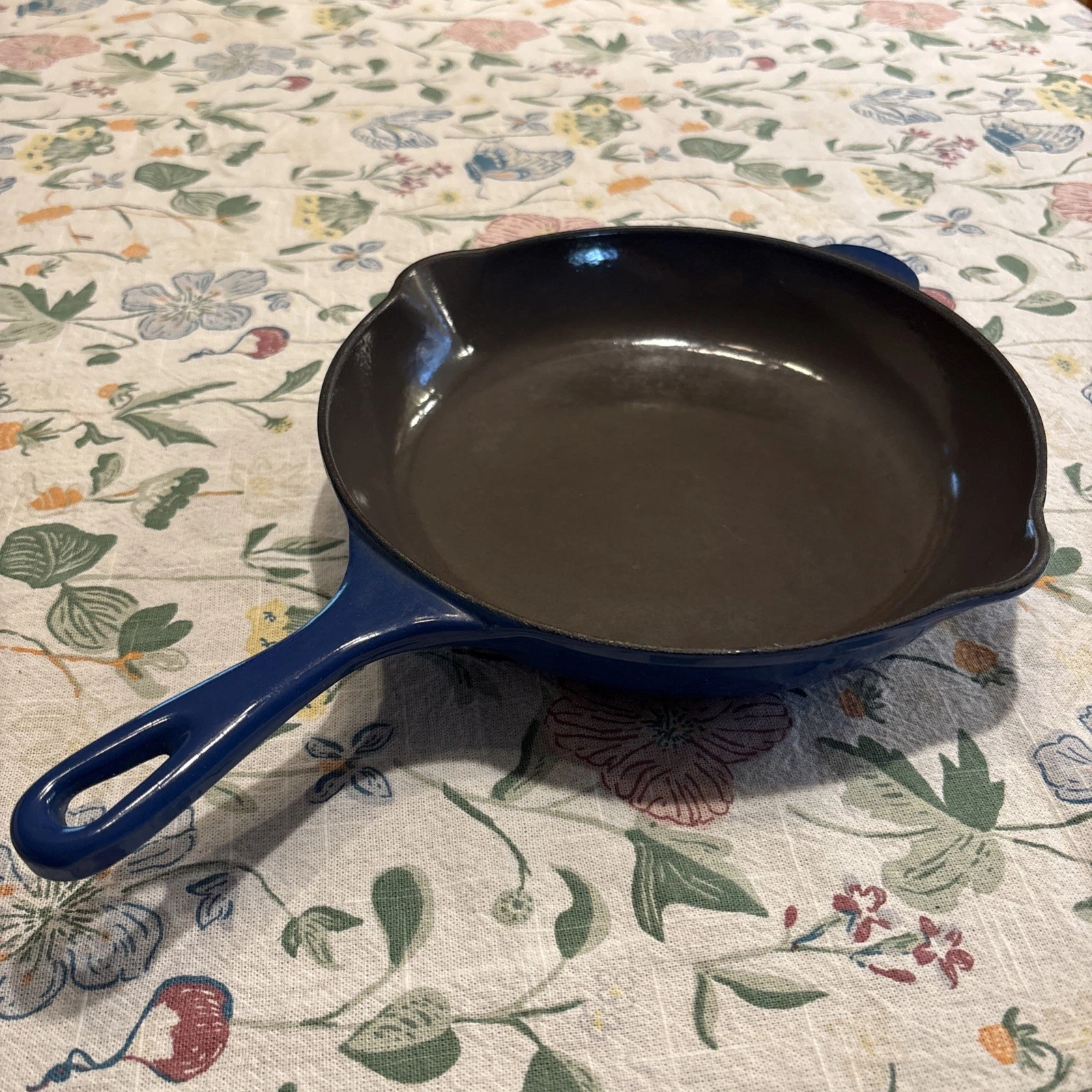 Le Creuset Enameled Cast Iron Blue 8” in Skillet Pan #23 “D” Made in France