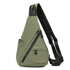 Crossbody Sling Backpack Nylon Travel Hiking Shoulder Daypack Rucksack Olive