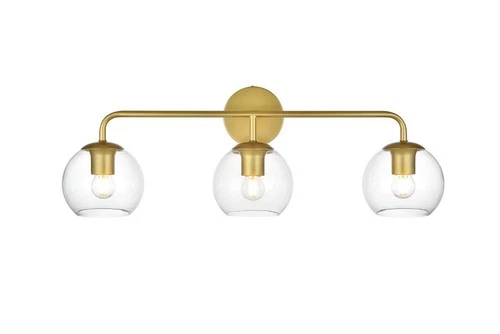 Elegant Lighting LD7321W28 Genesis 3 Light 10" Tall Bathroom - Brass - Picture 1 of 12