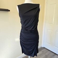 LOFT Dress Sz 10 Womens Little Black Side Ruched Stretch Bodycon Sleeveless NWT